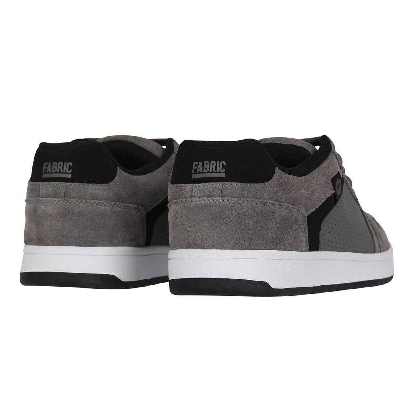 Charcoal - Back - Fabric Mens Ollie Leather Flat Skate Shoes