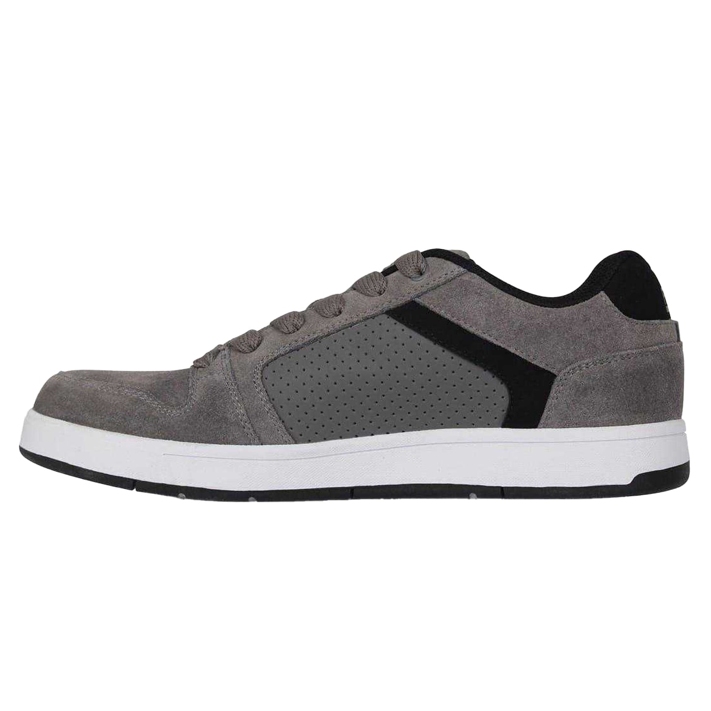 Charcoal - Side - Fabric Mens Ollie Leather Flat Skate Shoes