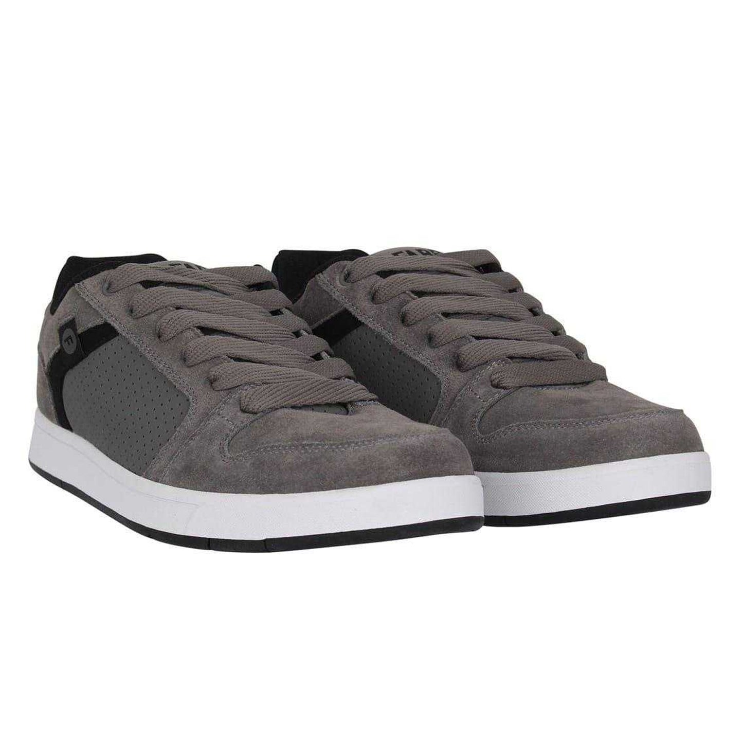 Charcoal - Pack Shot - Fabric Mens Ollie Leather Flat Skate Shoes