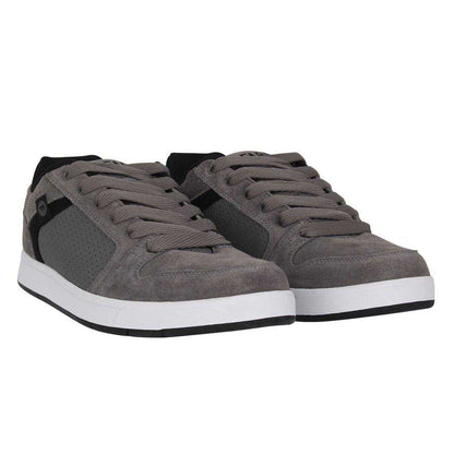 Charcoal - Pack Shot - Fabric Mens Ollie Leather Flat Skate Shoes