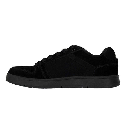 Black - Side - Fabric Mens Ollie Leather Flat Skate Shoes