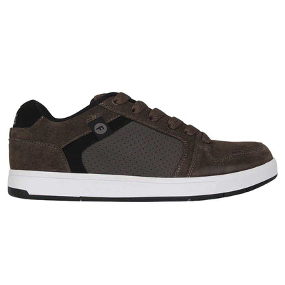 Brown - Front - Fabric Mens Ollie Leather Flat Skate Shoes