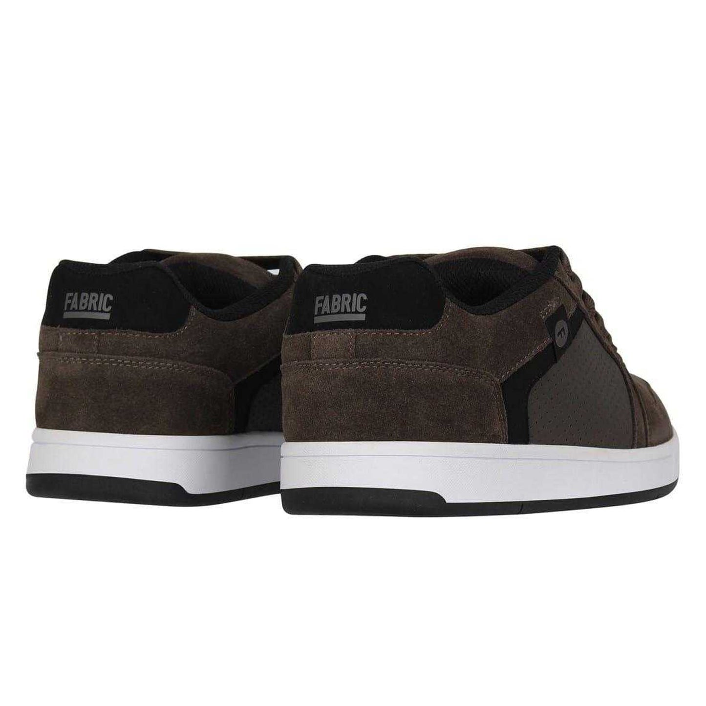 Brown - Back - Fabric Mens Ollie Leather Flat Skate Shoes