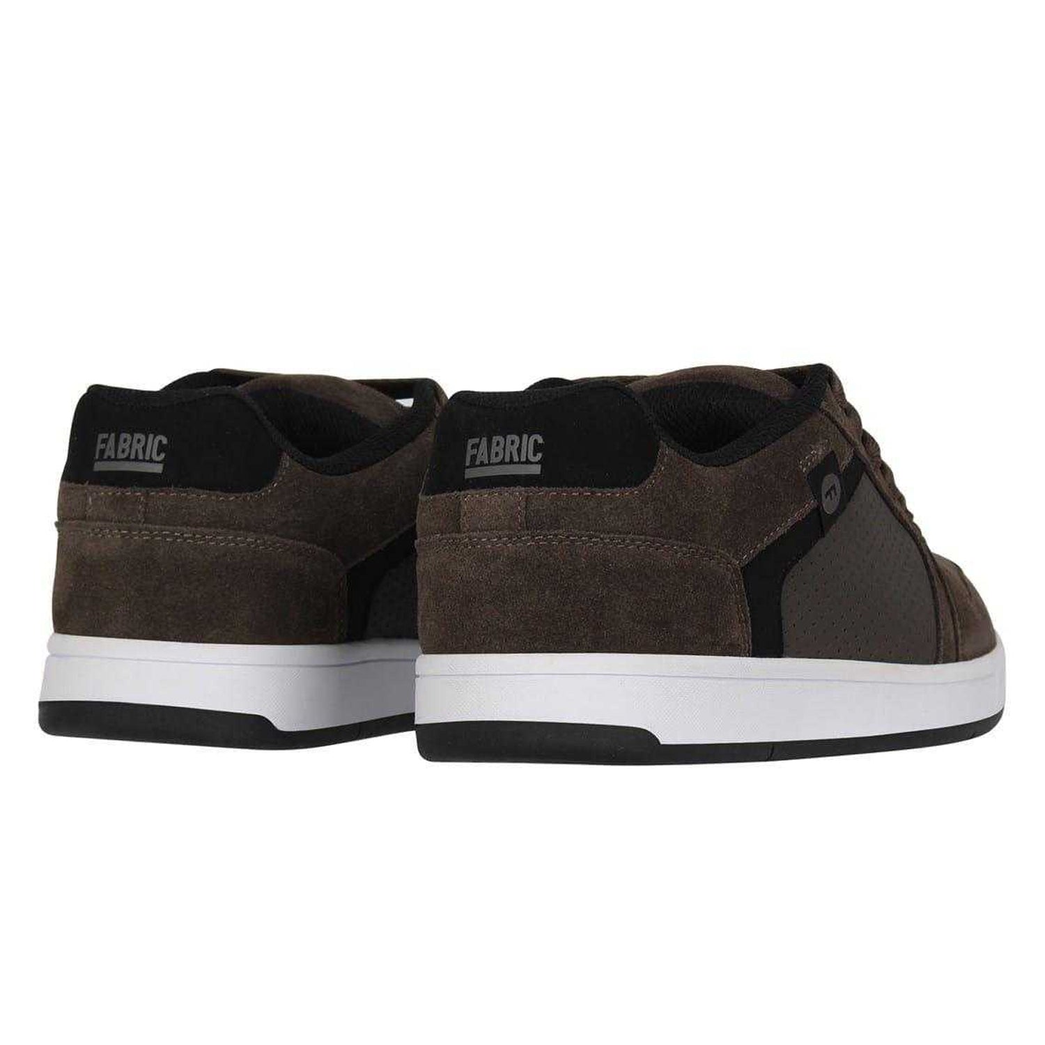Brown - Back - Fabric Mens Ollie Leather Flat Skate Shoes