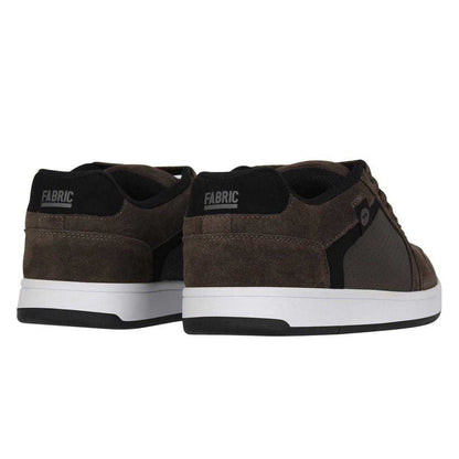 Brown - Back - Fabric Mens Ollie Leather Flat Skate Shoes