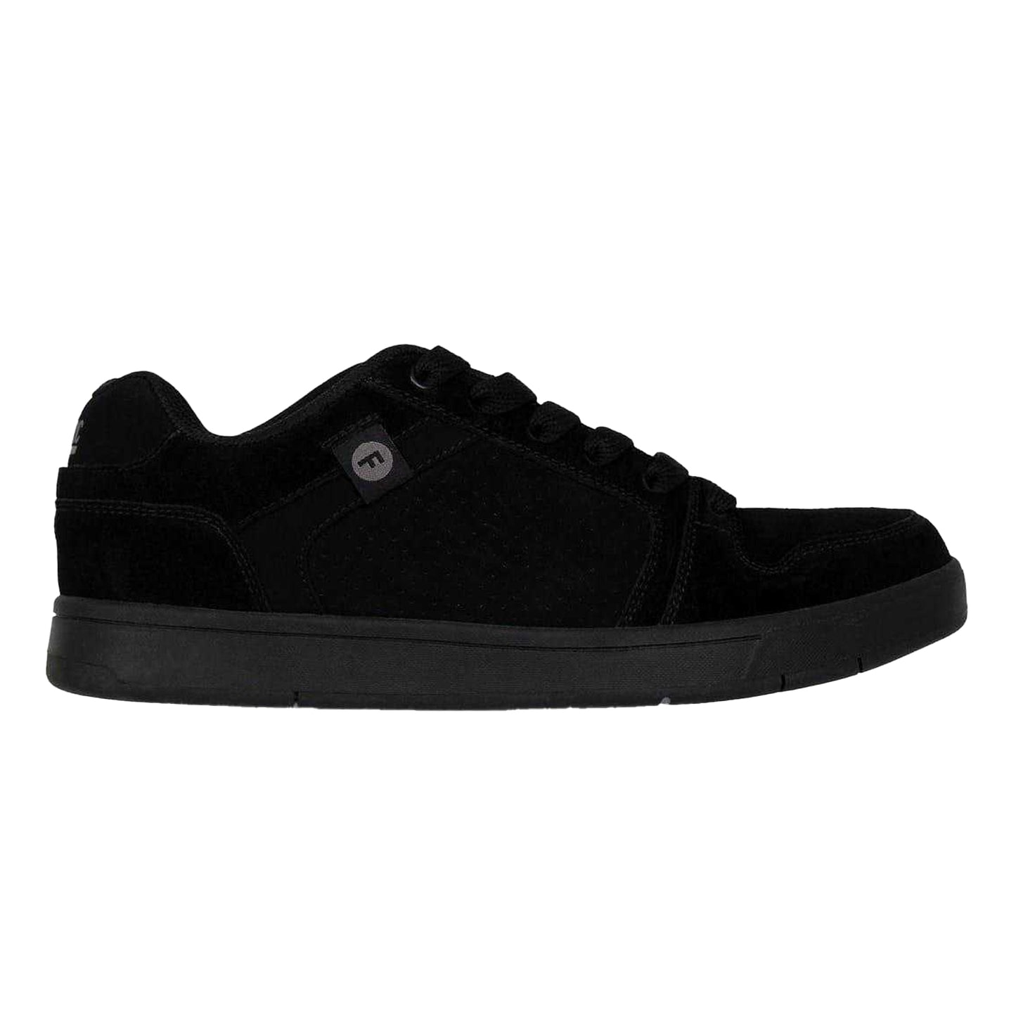 Black - Front - Fabric Mens Ollie Leather Flat Skate Shoes