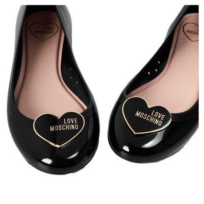 Black-Gold - Lifestyle - Love Moschino Womens-Ladies Ballet Flats