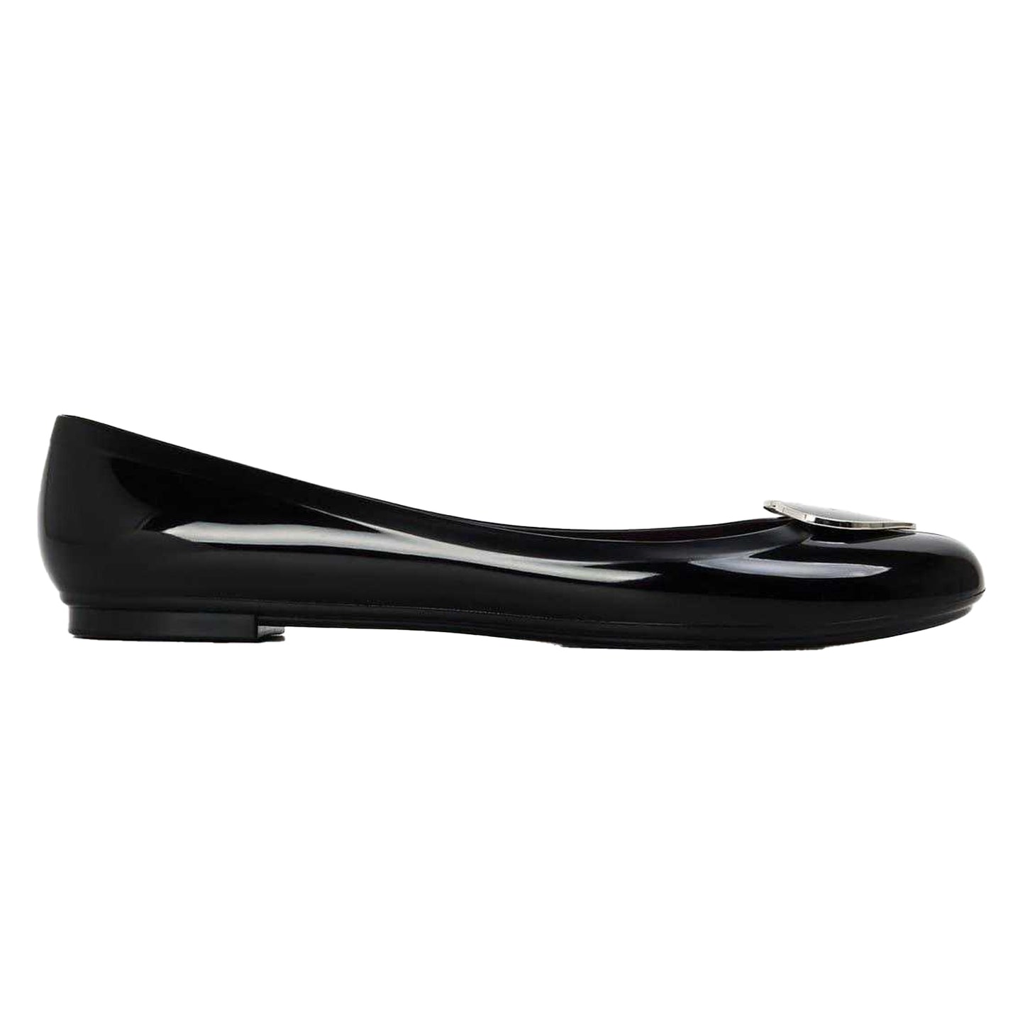 Black-Silver - Front - Love Moschino Womens-Ladies Ballet Flats