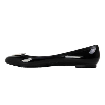 Black-Silver - Back - Love Moschino Womens-Ladies Ballet Flats
