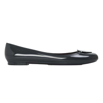 Anthracite - Front - Love Moschino Womens-Ladies Ballet Flats