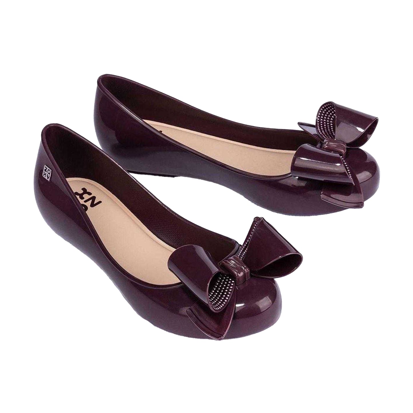 Burgundy - Side - Zaxy Womens-Ladies Pop Icon Ballet Flats