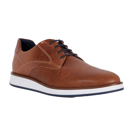 Tan - Pack Shot - Dune London Mens Leather Derby Shoes