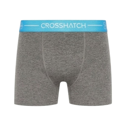 Grey - Back - Crosshatch Mens Astral Boxer Shorts (Pack of 3)