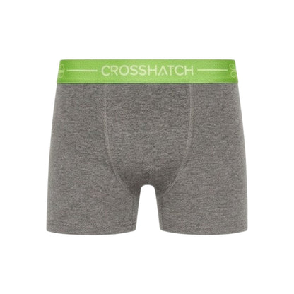 Grey - Side - Crosshatch Mens Astral Boxer Shorts (Pack of 3)
