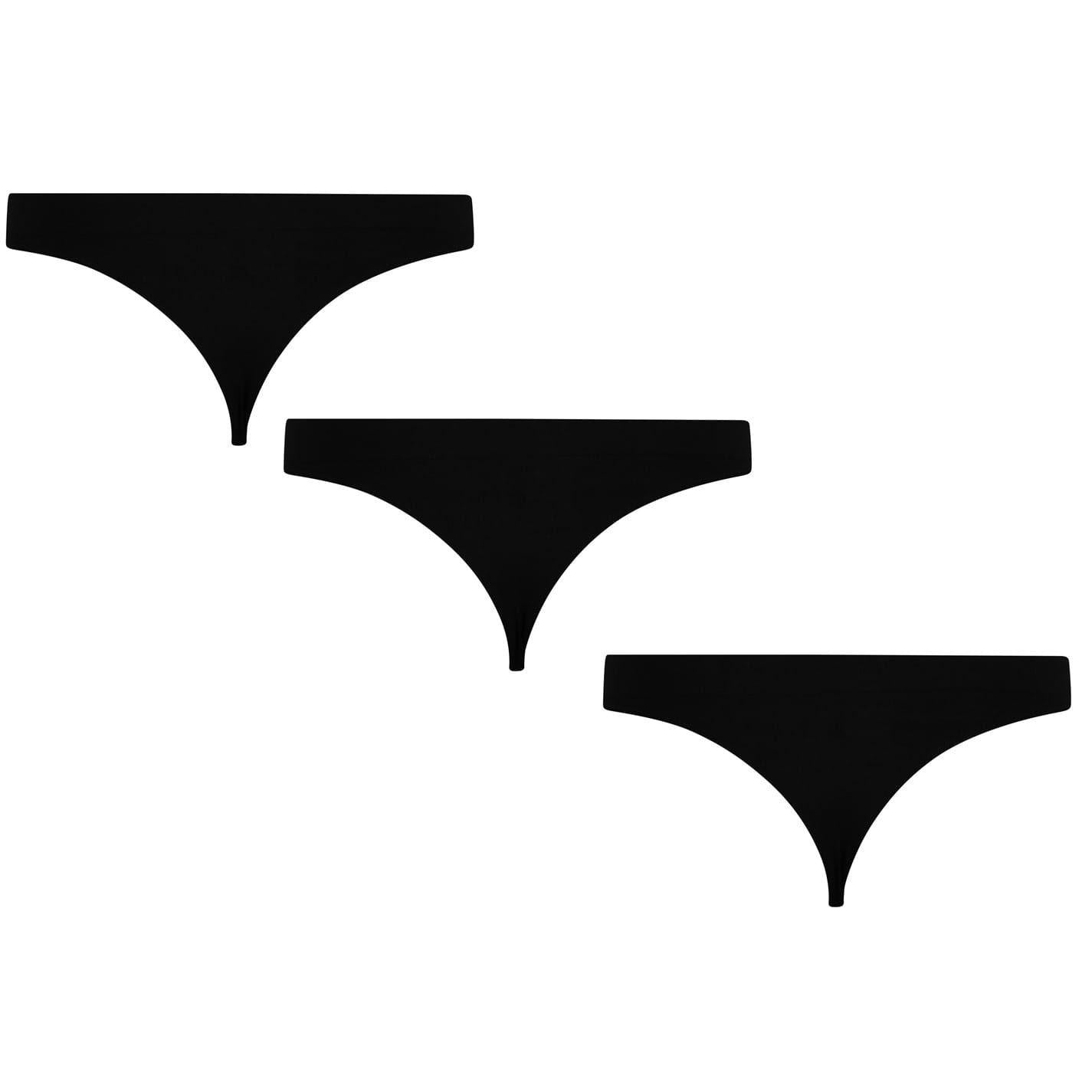 Black - Back - Reebok Womens-Ladies Kal Thong (Pack of 3)