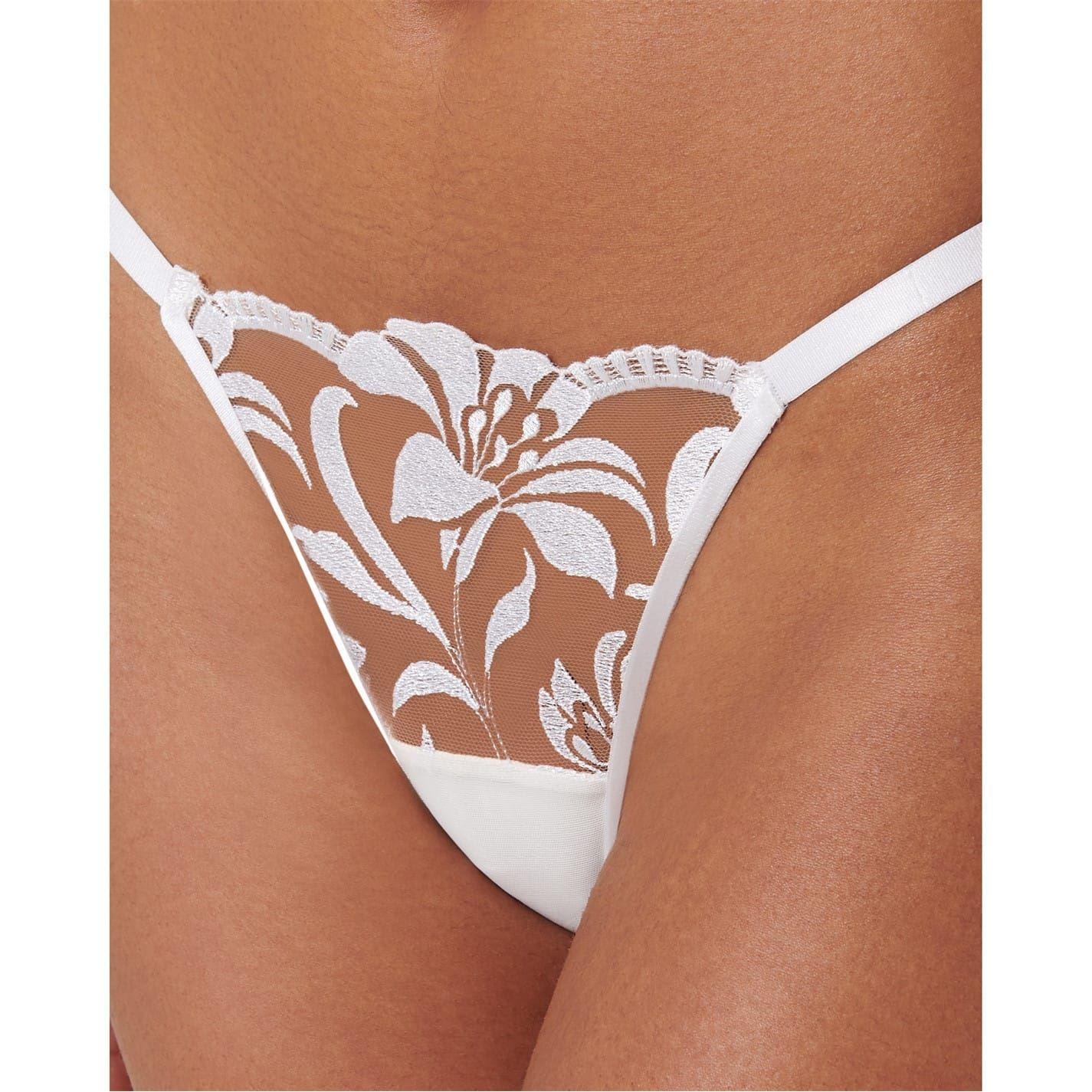 White - Side - Bluebella Womens-Ladies Leonora Thong