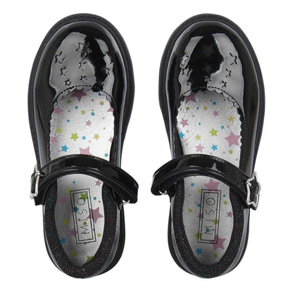 Black Patent - Lifestyle - Miso Girls Leather Chunky Flat Mary Janes