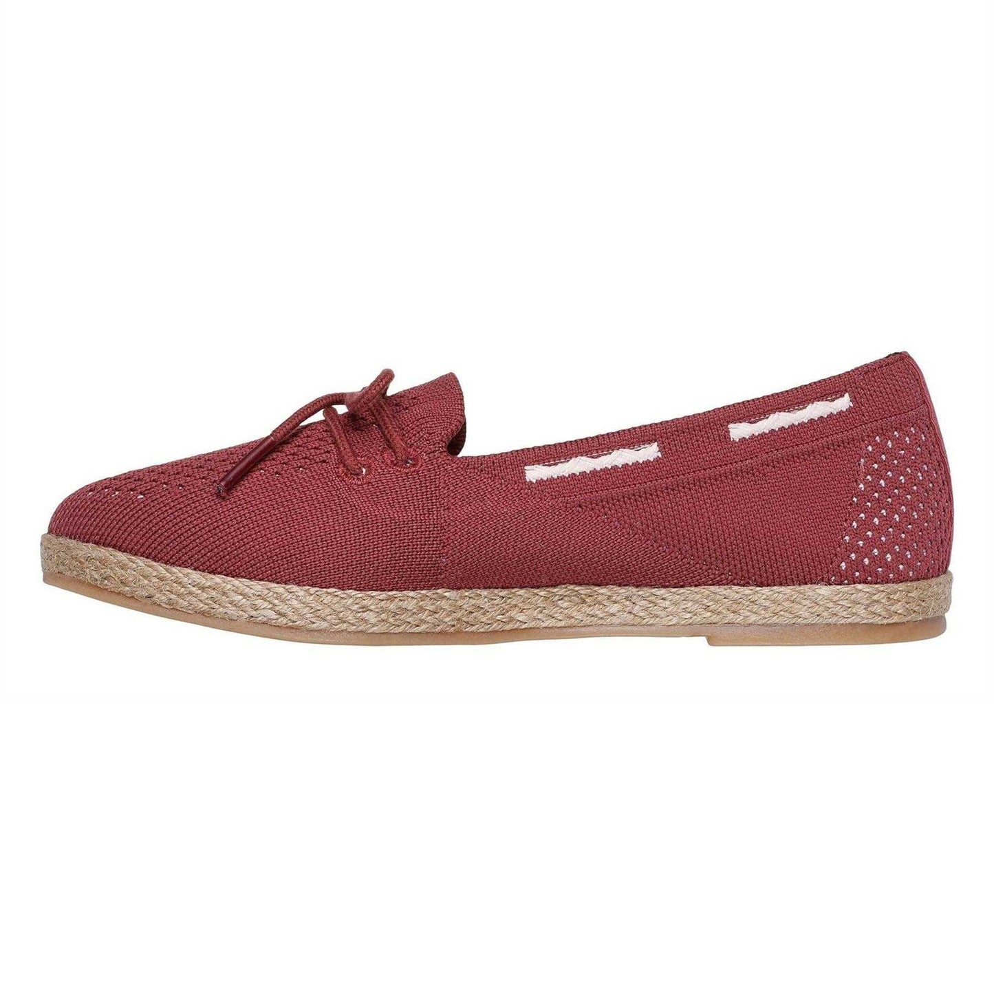 Dark Rose - Back - Skechers Womens-Ladies Jute Flat Sandals
