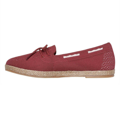 Dark Rose - Back - Skechers Womens-Ladies Jute Flat Sandals