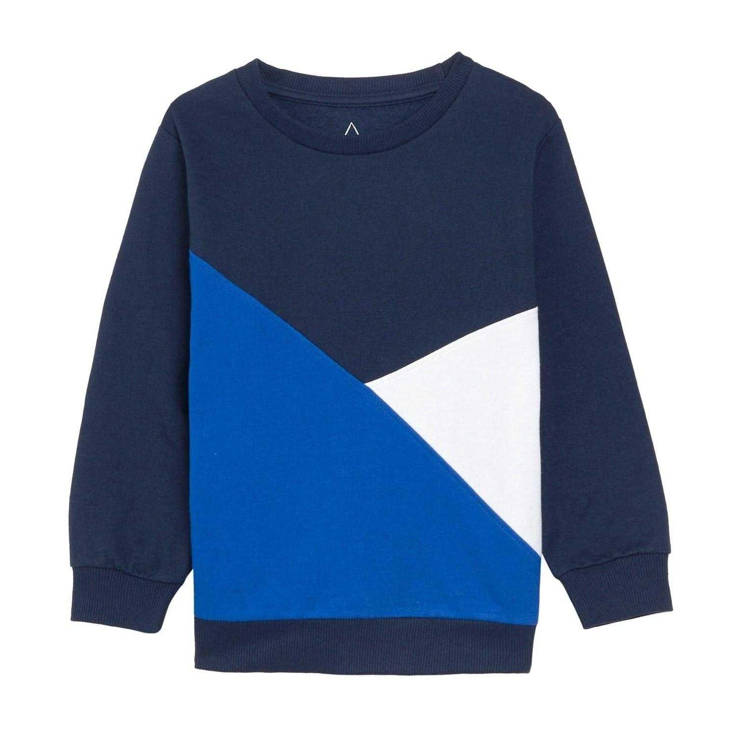 Navy - Back - Studio Pro Childrens-Kids Colour Block Asymmetric Top & Bottom Set Set