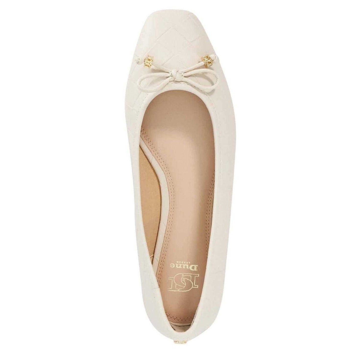 Ecru - Side - Dune London Womens-Ladies Hampers Ballet Flats