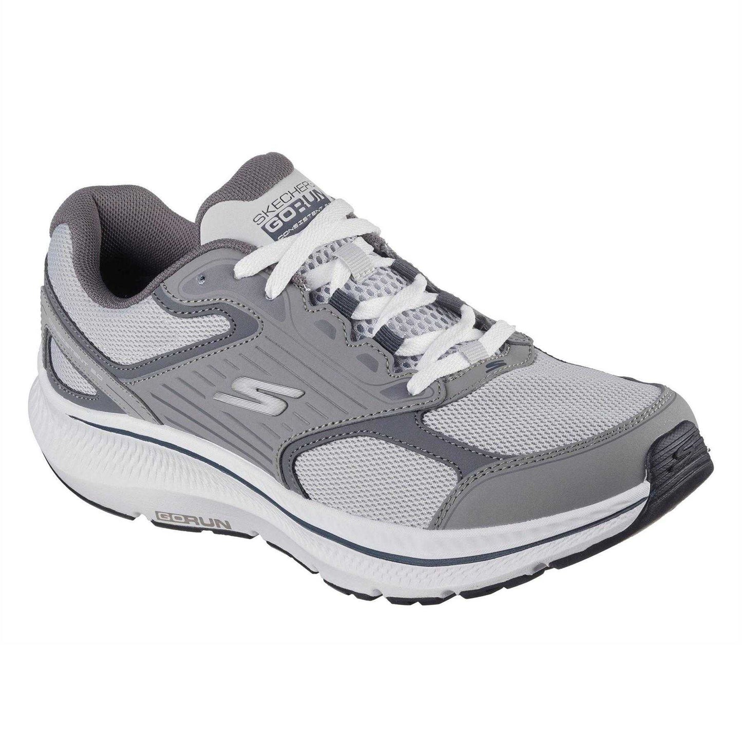 Grey-White - Pack Shot - Skechers Mens Run Consistent 2.0 Shoes
