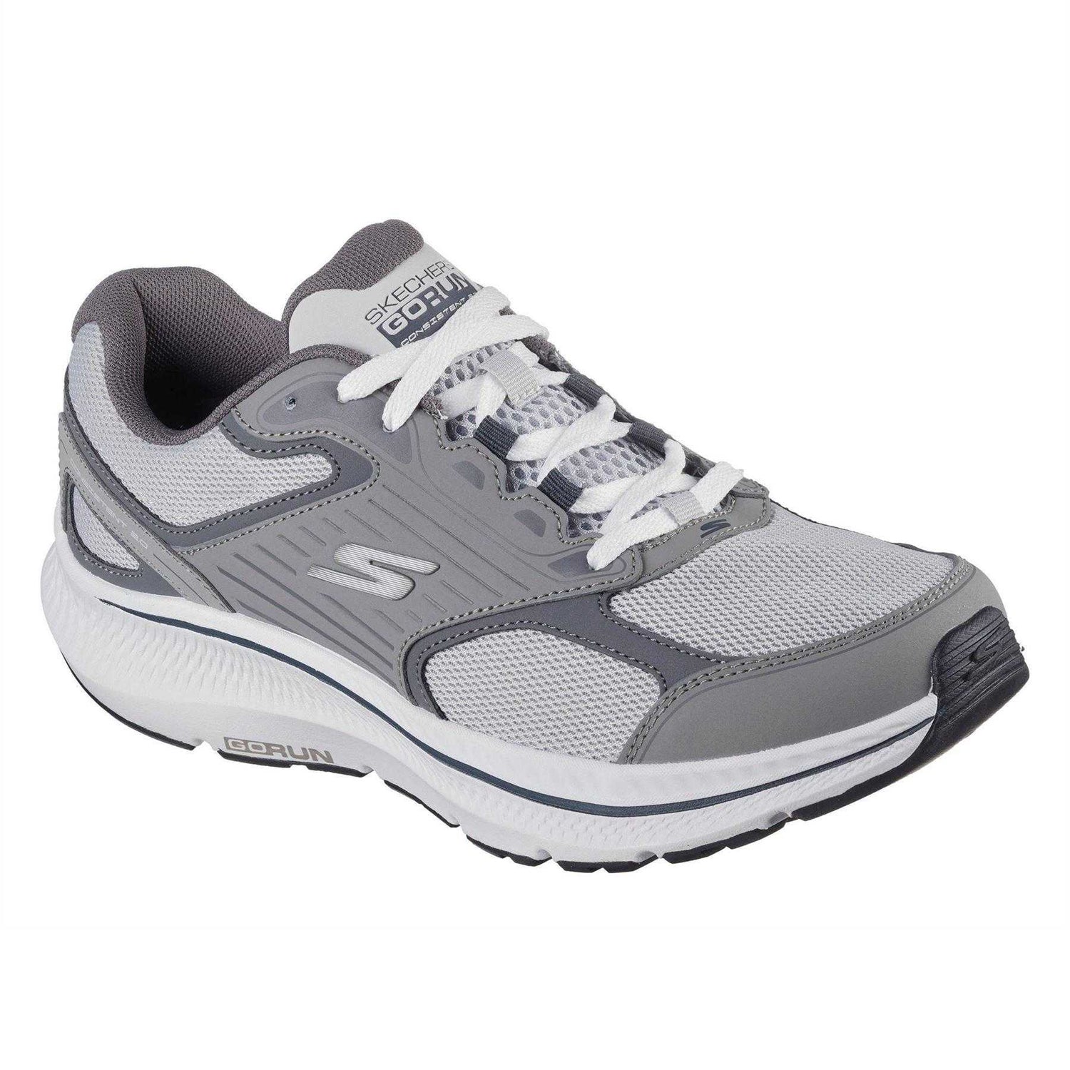 Grey-White - Pack Shot - Skechers Mens Run Consistent 2.0 Shoes