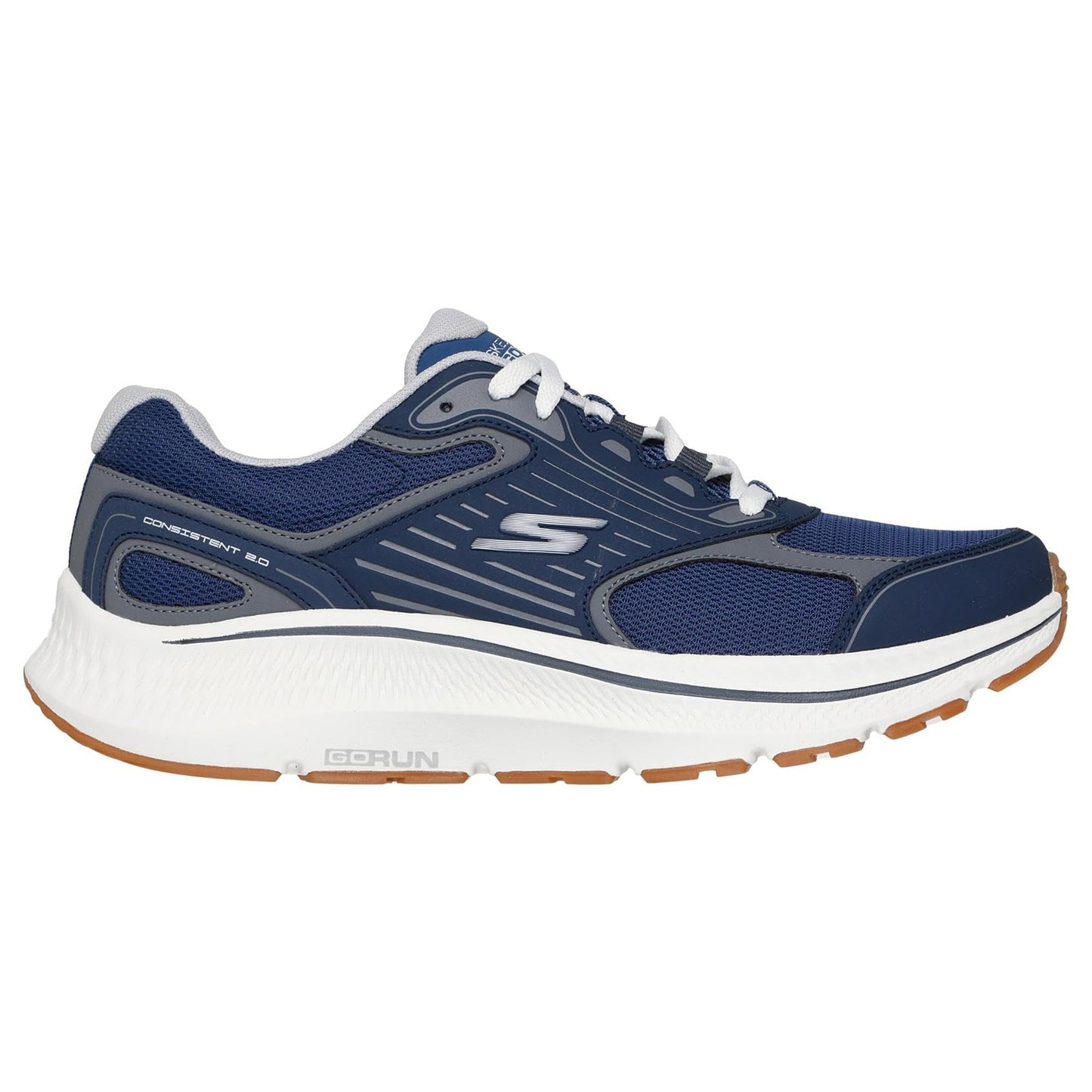 Navy-White - Front - Skechers Mens Run Consistent 2.0 Shoes