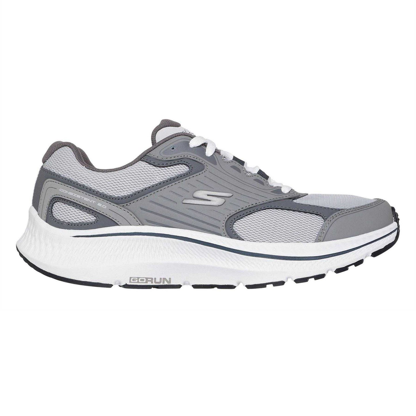 Grey-White - Front - Skechers Mens Run Consistent 2.0 Shoes