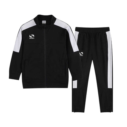 Black-White - Front - Sondico Boys Strike Logo Tracksuit Set