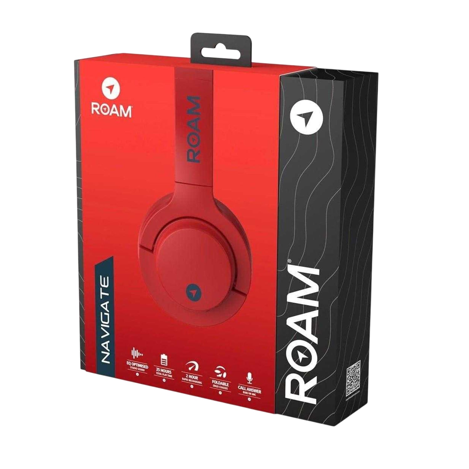 Flame Scarlet - Side - Roam Navigate Foldable Wireless Headphones