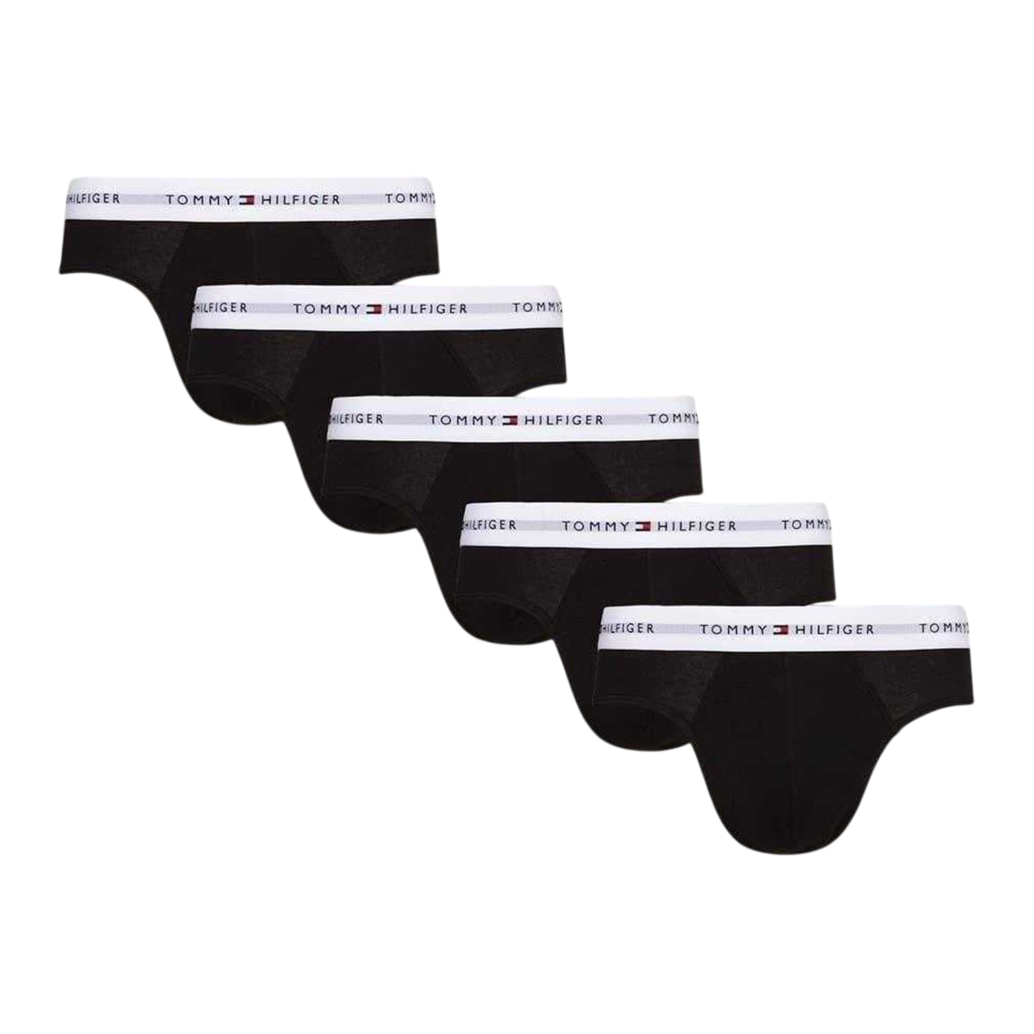 Black - Front - Tommy Hilfiger Mens Logo Briefs (Pack of 5)