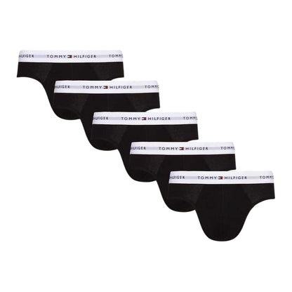Black - Front - Tommy Hilfiger Mens Logo Briefs (Pack of 5)