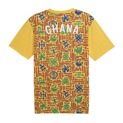 Yellow - Back - Puma Mens Prematch Ghana Football Shirt