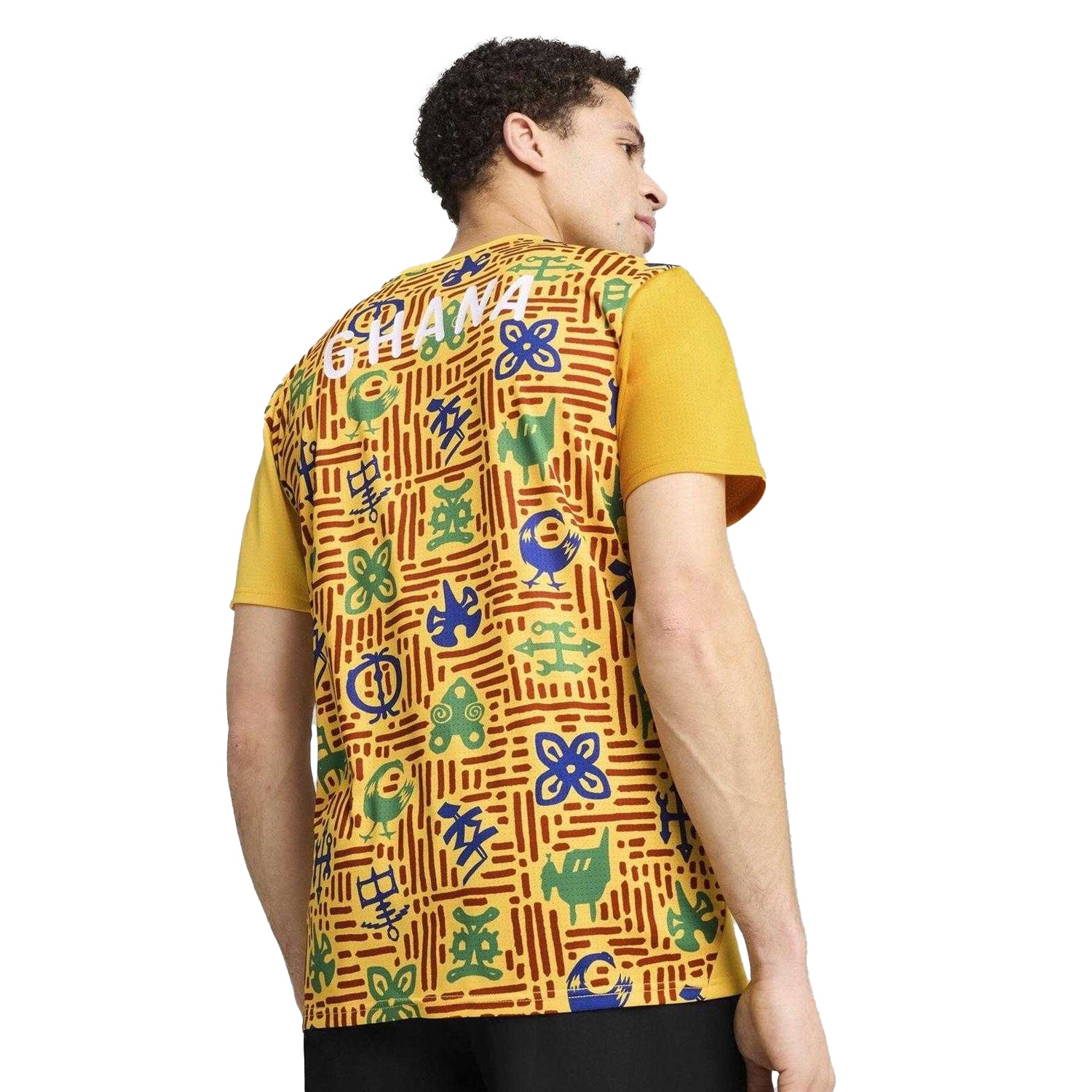 Yellow - Side - Puma Mens Prematch Ghana Football Shirt