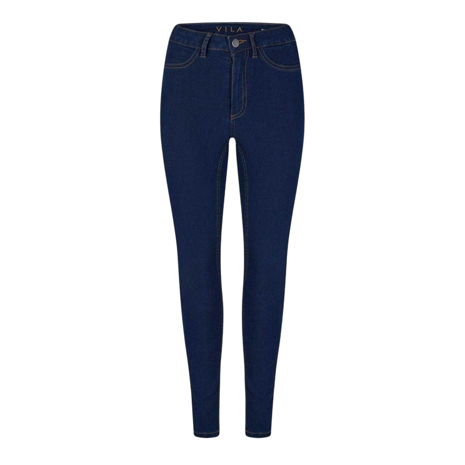 Dark Blue - Front - Vila Womens-Ladies Jeggings