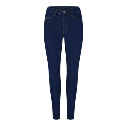 Dark Blue - Front - Vila Womens-Ladies Jeggings