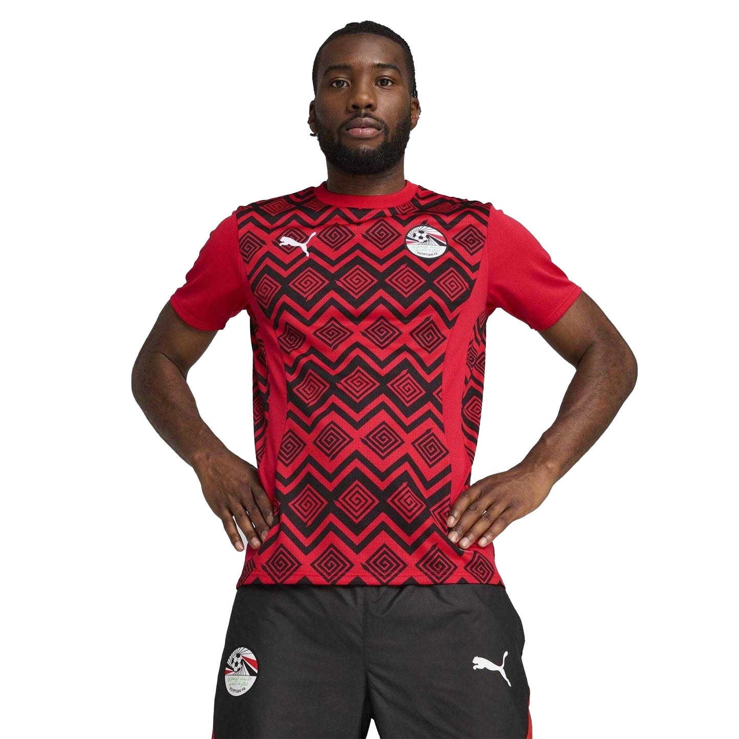 Red - Side - Puma Mens Prematch The Pharaohs Football Shirt