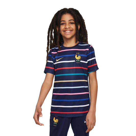Blue - Front - Nike Childrens-Kids Academy Pro French Football Federation Training Football Shirt