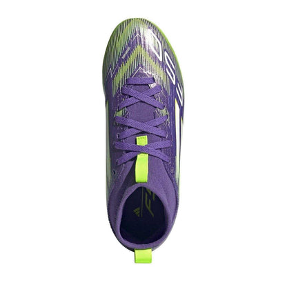 Purple-White - Lifestyle - Adidas Childrens-Kids F50 League Print Firm Ground Football Boots