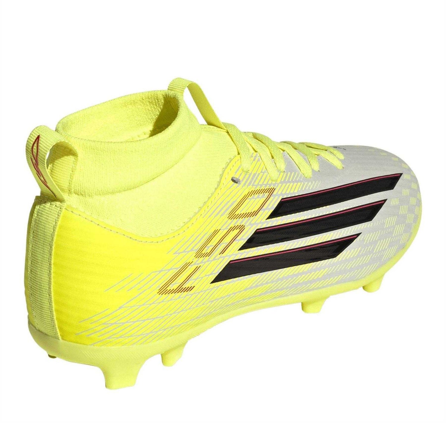 Solar Yellow - Back - Adidas Childrens-Kids F50 League Print Firm Ground Football Boots