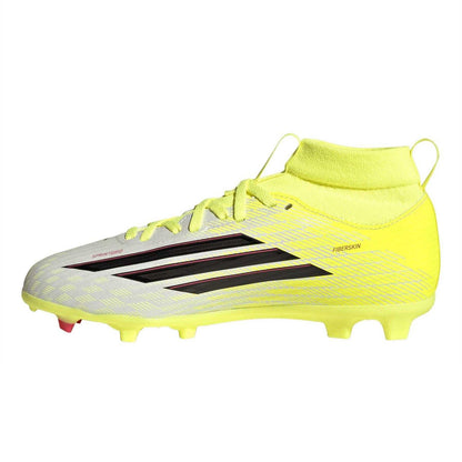 Solar Yellow - Side - Adidas Childrens-Kids F50 League Print Firm Ground Football Boots
