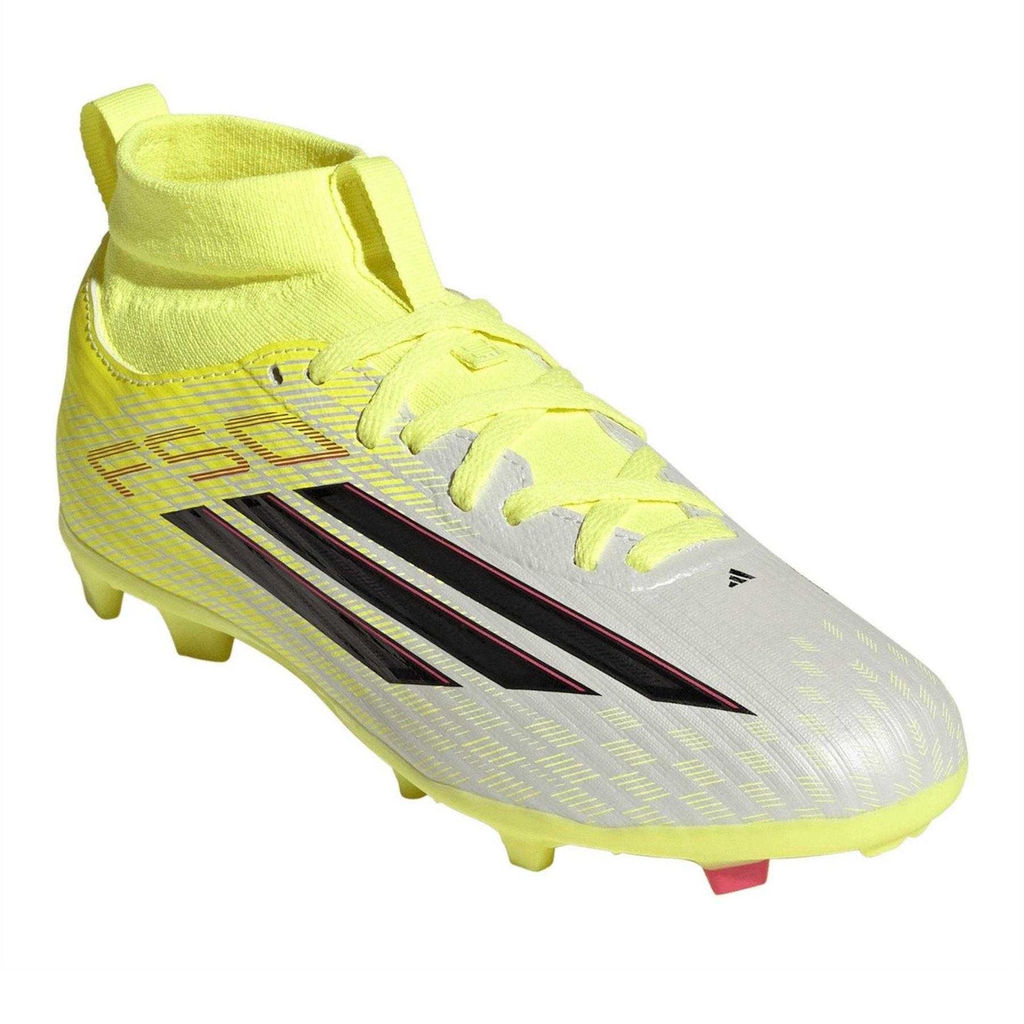Solar Yellow - Pack Shot - Adidas Childrens-Kids F50 League Print Firm Ground Football Boots