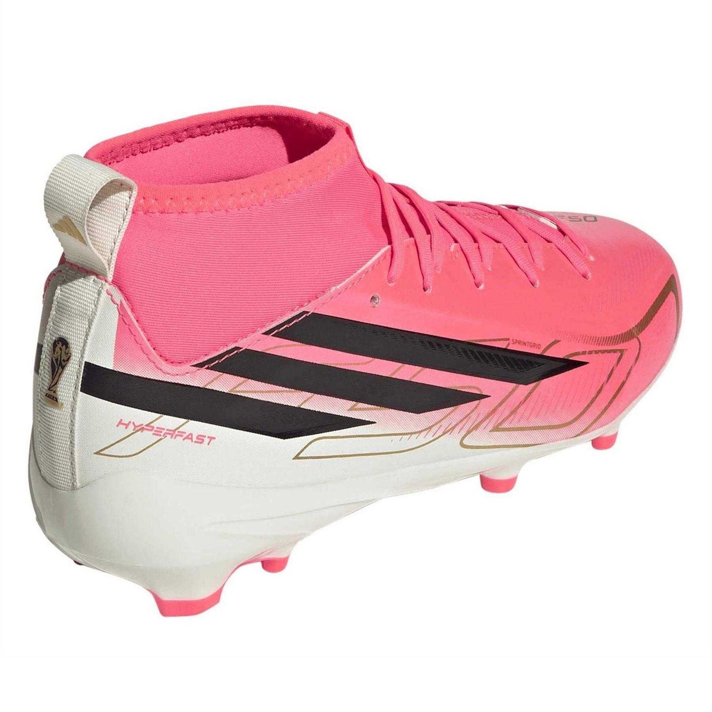Cupcake Pink - Back - Adidas Childrens-Kids F50 League Print Firm Ground Football Boots