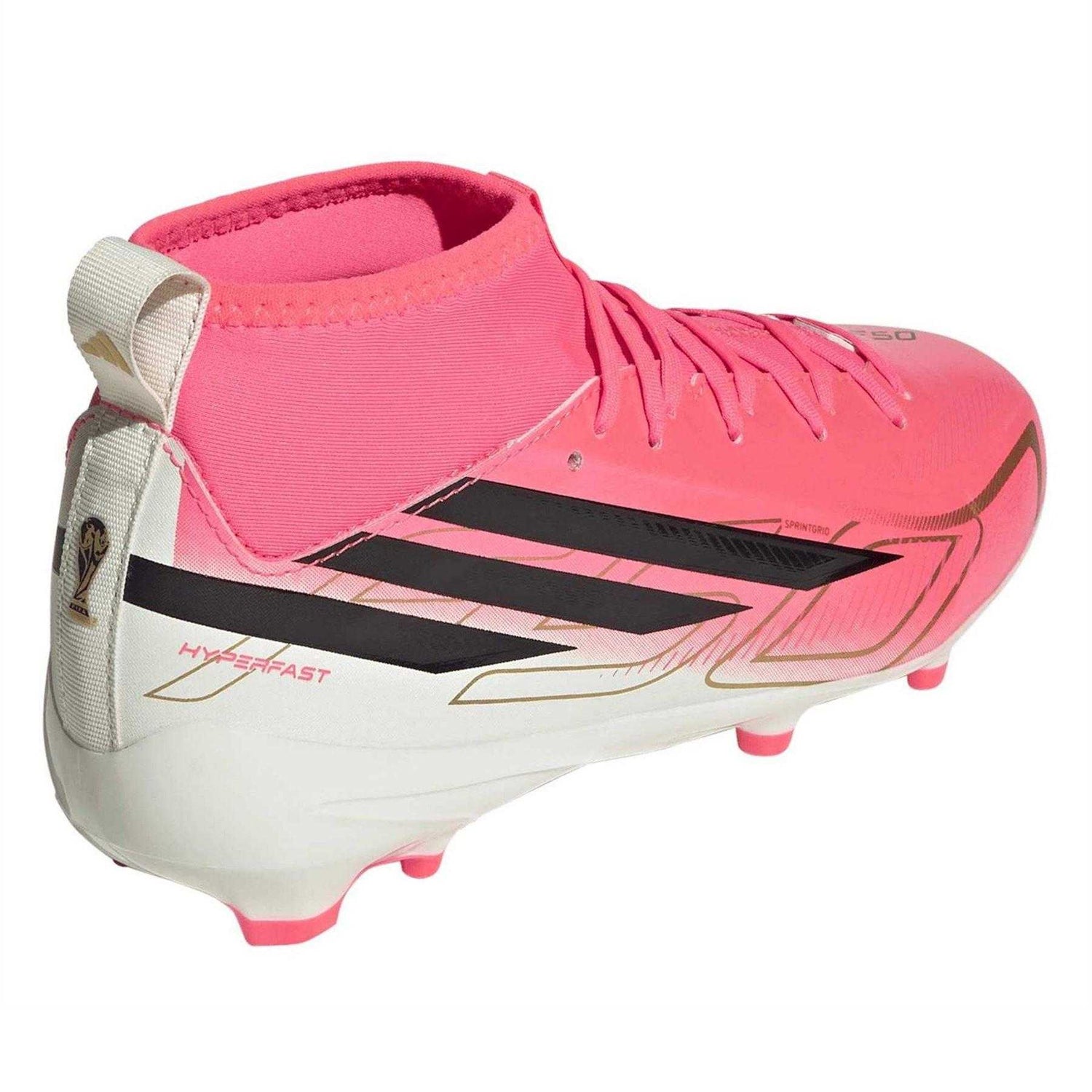 Cupcake Pink - Back - Adidas Childrens-Kids F50 League Print Firm Ground Football Boots