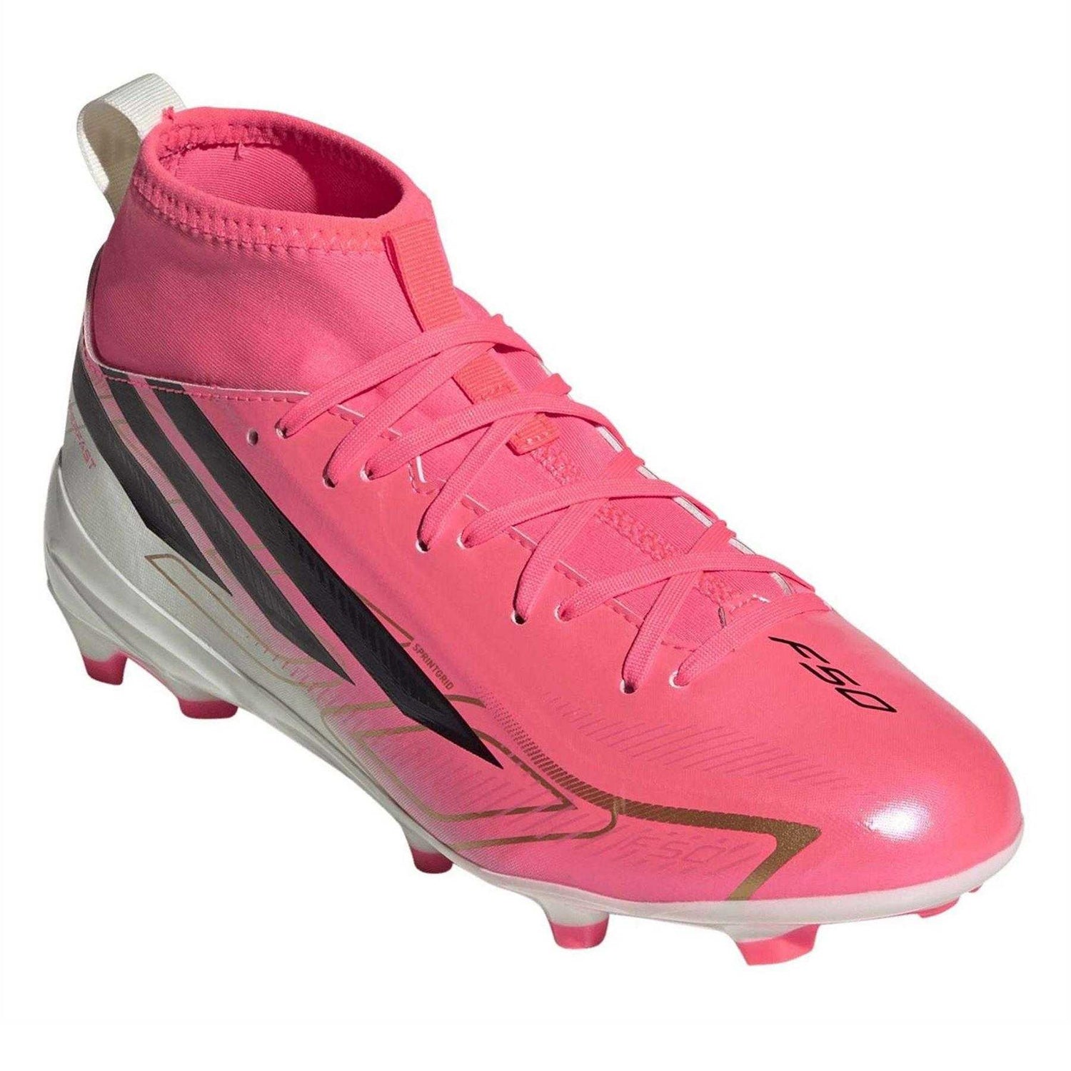 Cupcake Pink - Pack Shot - Adidas Childrens-Kids F50 League Print Firm Ground Football Boots