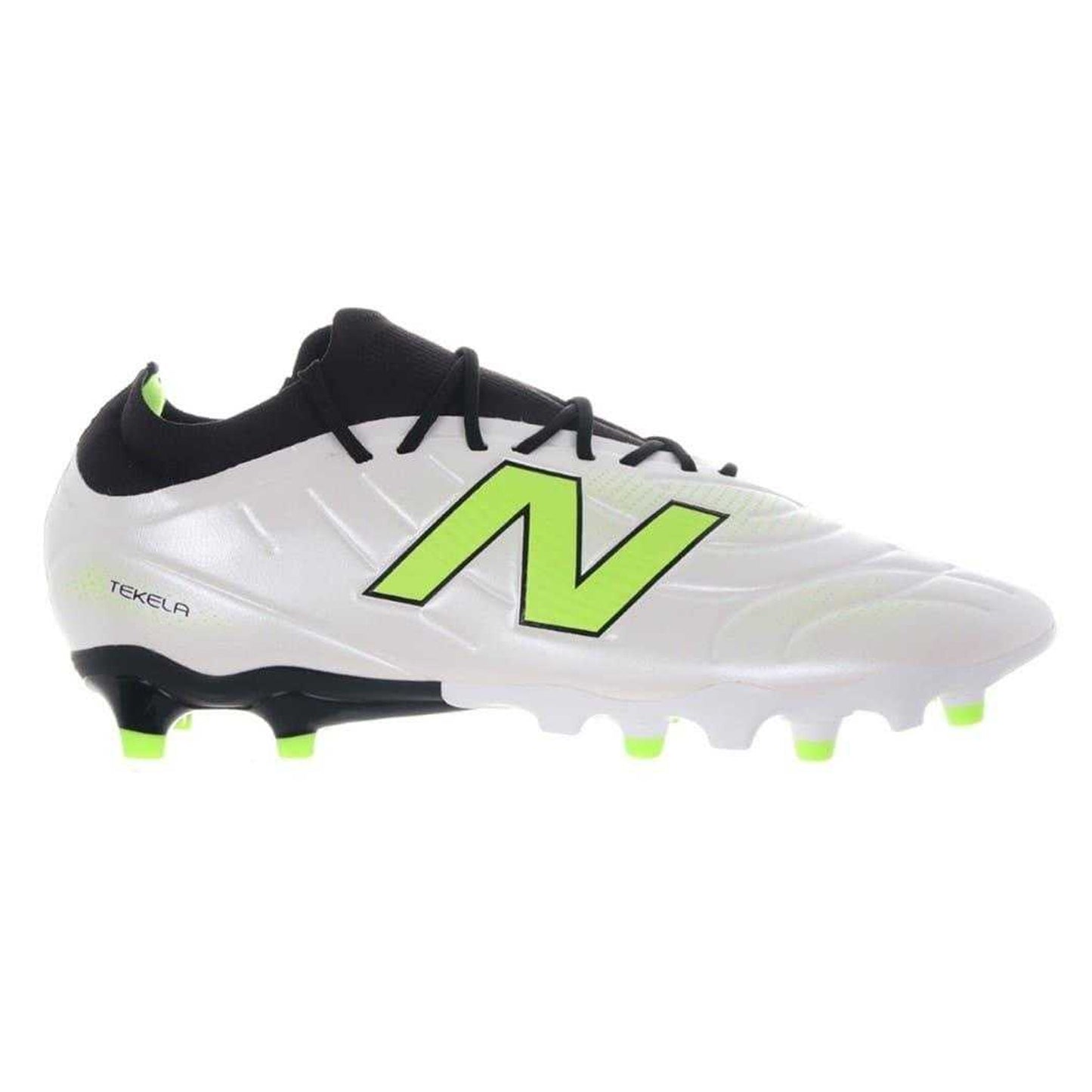 White-Green - Front - New Balance Mens Tekela Academy Firm Ground Football Boots