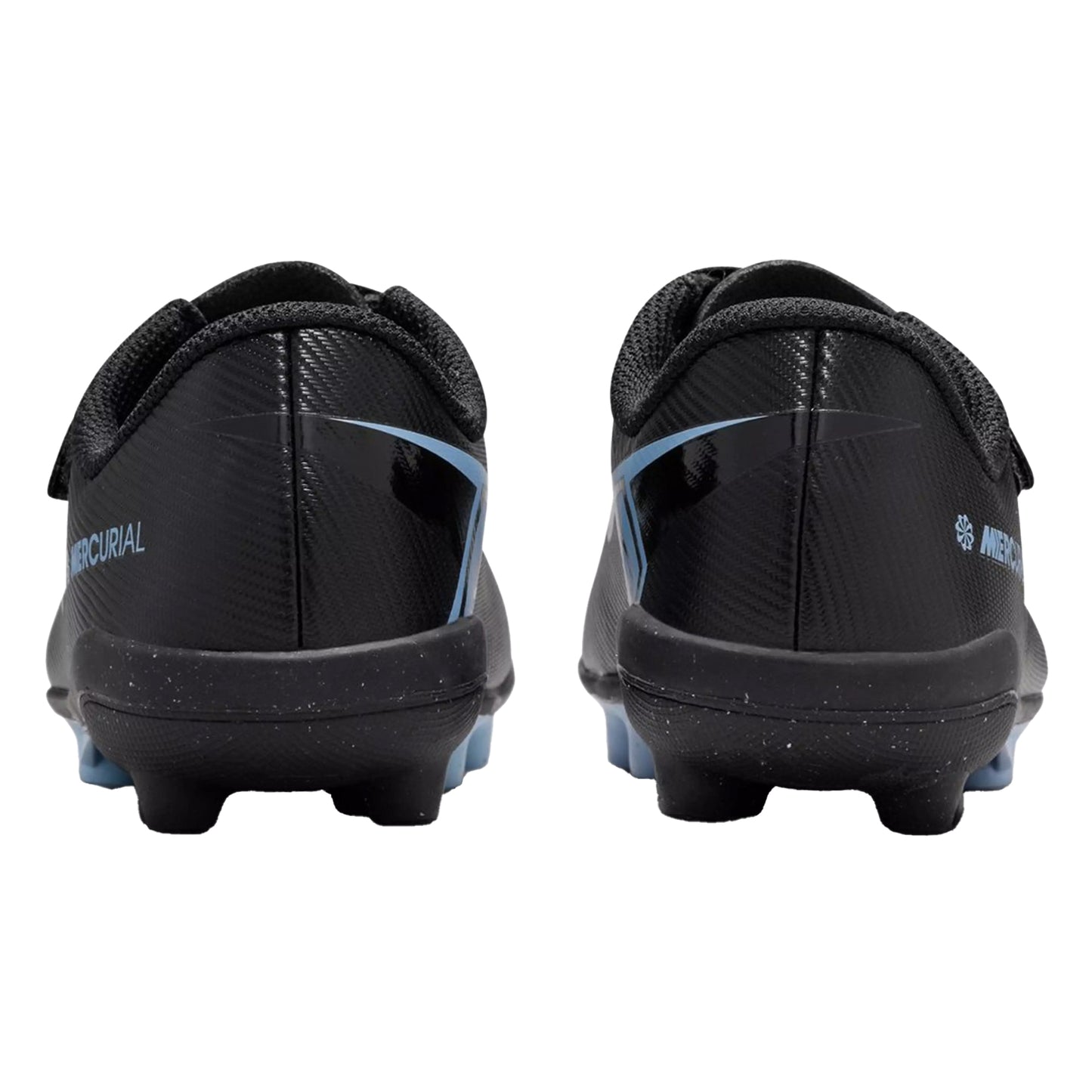 Black-Blue - Back - Nike Childrens-Kids Mercurial Firm Ground Football Boots