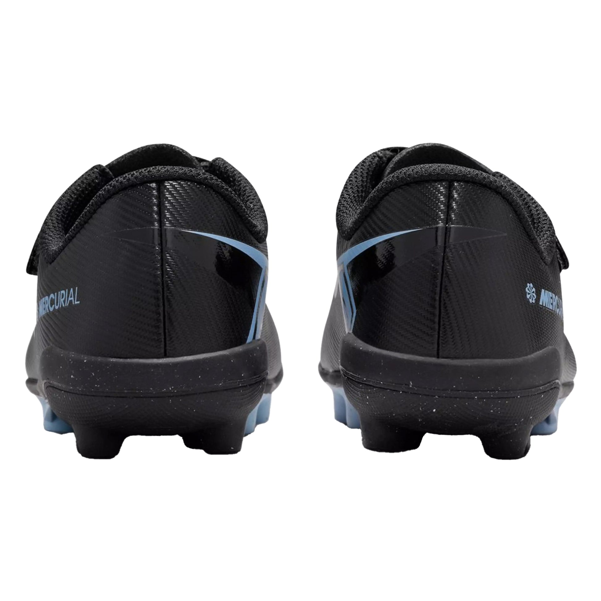 Black-Blue - Back - Nike Childrens-Kids Mercurial Firm Ground Football Boots