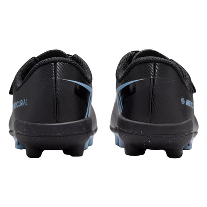 Black-Blue - Back - Nike Childrens-Kids Mercurial Firm Ground Football Boots
